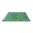 thumbnail image 2 of Ahgly Company Machine Washable Indoor Rectangle Oriental Turquoise Blue Industrial Area Rugs, 4' x 6', 2 of 4