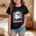 thumbnail image 2 of UngA 250th Anniversary Shirts Boys Girls American Flag Shirt Toddler Patriotic T-Shirt Kids USA Flag Graphic Tshirts 4th of July Tee Tops (3-4 Years,Black), 2 of 5