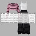 thumbnail image 6 of Enyan Teen Girl Fall Clothes Tween Trendy Long Sleeve Striped Top+Cami+Bell Down Pant 3 Piece Winter Outfit Set,11-12 Years, 6 of 7