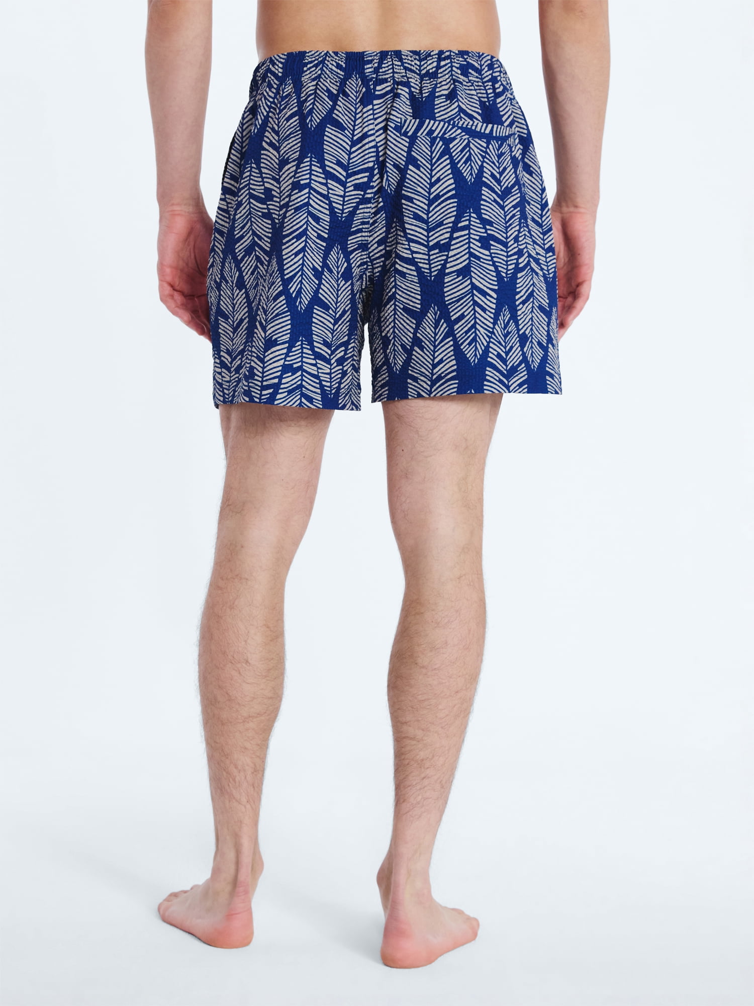 Free Assembly Men's Swim Stretch Seersucker Board Shorts, 5" Inseam, Sizes S-3XL