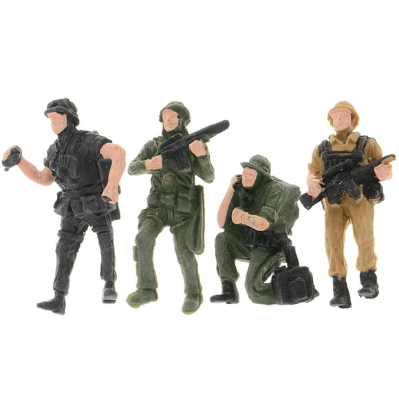 4pcs Mini Model Soldier Warriors Figures Plastic Mini Soldier Model Miniature Figure Miniature Soldier Model Small Ornaments