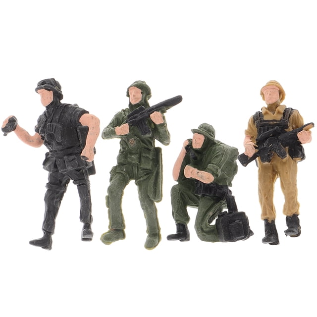 Shisuyan 4pcs Mini Model Soldier Warriors Figures Plastic Mini Soldier Model Miniature Figure Miniature Soldier Model Small Ornaments