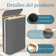 thumbnail image 4 of ZYNERY 50l estante de almacenamiento de papel higiénico con tapa - capacidad para 24 o 18 rollos, almacenamiento  de papel , cesta de papel higiénico de baño que ahorra espacio (Gris), 4 of 7