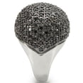 thumbnail image 5 of Rhodium + Ruthenium Brass Ring with AAA Grade CZ in Jet for Women Style 0W362, 5 of 5