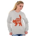 thumbnail image 3 of Vintage Halloween Scaredy Cat Cute Women Plus Size Crewneck Sweatshirt Brisco Brands 2X, 3 of 5