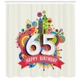 thumbnail image 3 of Ambesonne Colorful Shower Curtain, Festive Candles and Word, 69"Wx84"L, Multicolor, 3 of 3