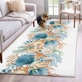 thumbnail image 2 of Beach Coastal Area Rugs Collection 4'x6', Nautical Shell Starfish Coral Summer Non Slip Indoor Rectangle Throw Runner Rug Floor Mat Carpet for Living Room Dining Table Bedroom Nursery, 2 of 9