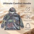 thumbnail image 5 of Kids Glow in The Dark Hooded Blanket Hoodie, Oversized Wearable Blanket for Boys & Girls Flannel Fleece One Size Purple B0P, 5 of 7