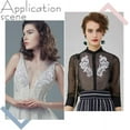 thumbnail image 5 of 4 Pcs Embroidered Applique Patch Mirror Lace Floral Iron on Patches Sew on Patches for Wedding Dress Decoration Repair Clothing Backpacks Jeans Caps Silver 8.39x3.5inch White, 5 of 9