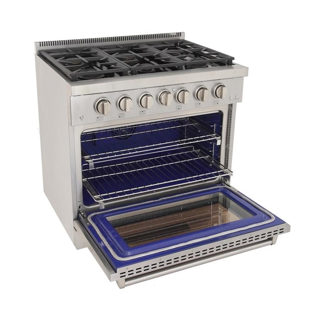 Pemberly Row 36" Propane Gas Range in Stainless Steel with True Simmer Burners
