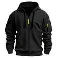 thumbnail image 2 of Zip Up Hoodies for Men 2025 Fall Winter Long Sleeve Basic Hooded Sweatshirt Jacket Pullover Mens Hoodies, 2 of 4