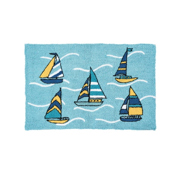 1'10" x 2'10" Dockside Hooked Indoor Rug
