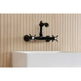 thumbnail image 3 of Kingston Brass KS7250BEX Essex Double-Handle 2-Hole Wall Mount Bathroom Faucet in Matte Black, 3 of 8