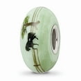 thumbnail image 1 of FB Jewels Ster.Silver Reflections Hand Painted Horse on Green Fenton Glass Bead, 1 of 3