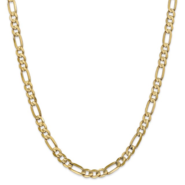 Leslie's 10K Yellow Gold 6.0mm Concave Figaro Chain (Weight: 18.83 Grams, Length: 20 Inches)