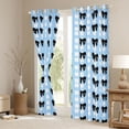 thumbnail image 3 of Homewish Cartoon Bowtie Bowknot Blackout Curtains Set of 2 (52x84 Each),Classic Checkered Window Curtains,Blue Black Curtains and Drapes For Girl Teens,Luxury Bedroom Decor, 3 of 6