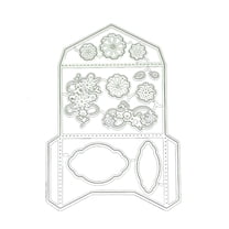 Tmboryuu Metal Die Cuts Flower Envelope Embossing Stencil Cutting Dies for Card Making Scrapbooking Paper Craft DIY Template Mold