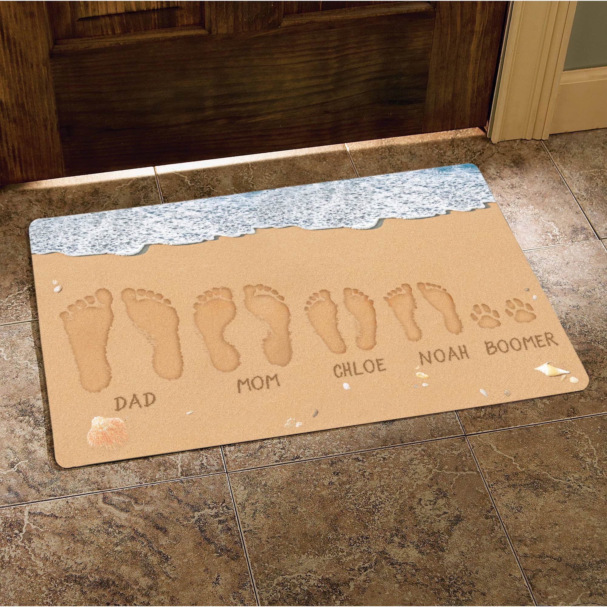 Personalized Sandy Footprints Doormat 17 X 27