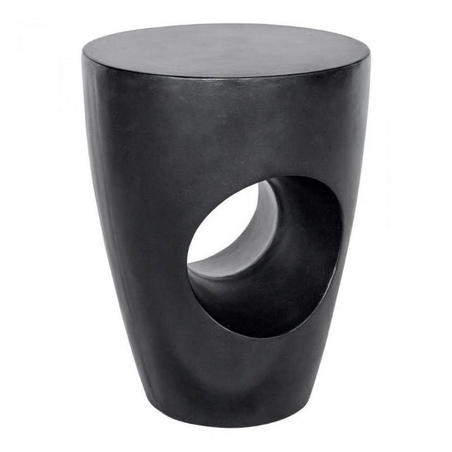 Moe's Home Collection Aylard Contemporary Stone Outdoor Stool in Black