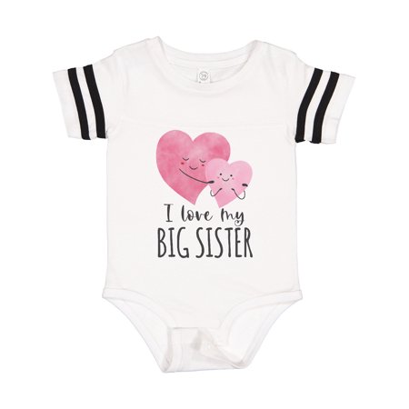 

Inktastic I Love My Big Sister Two Hugging Hearts Gift Baby Boy or Baby Girl Bodysuit