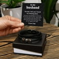 thumbnail image 2 of To My Husband You Are My Happily Ever After Braided Vegan Leather Men Bracelet, 2 of 7