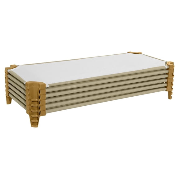 WOOD DESIGNS Incredible Cot Set of (6) Unassembled & (6) White Cotton Cot Sheets