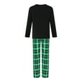 thumbnail image 6 of Elippeo Christmas Family Pajamas Matching Set Santa Claus Print Long Sleeve Tops and Green Plaid Pants Sleepwear, 6 of 10