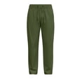 thumbnail image 5 of HomeDM Men's Lounge Pants Drawstring Waist with Pockets Casual Trousers Army Green Workout Hiking Work Joggers Size 2XL, 5 of 7