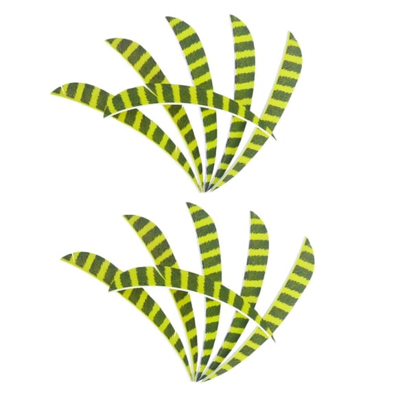 12 Pcs de Plumes de Dinde de 3 Pouces, Jaune Fluorescent, 8x1cm