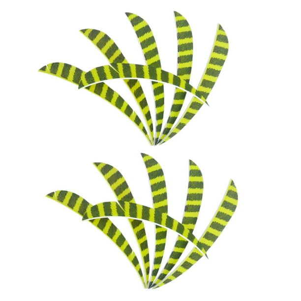 12 piezas de plumas de pavo para flechas de tiro con arco Amarillo fluorescente