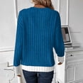 thumbnail image 4 of Fancifize Womens Spring Sweater Long Sleeve Soft Knit Shirts V Neck Color Block Pullover Tops Casual Outdoor Trendy Clothes, 4 of 5