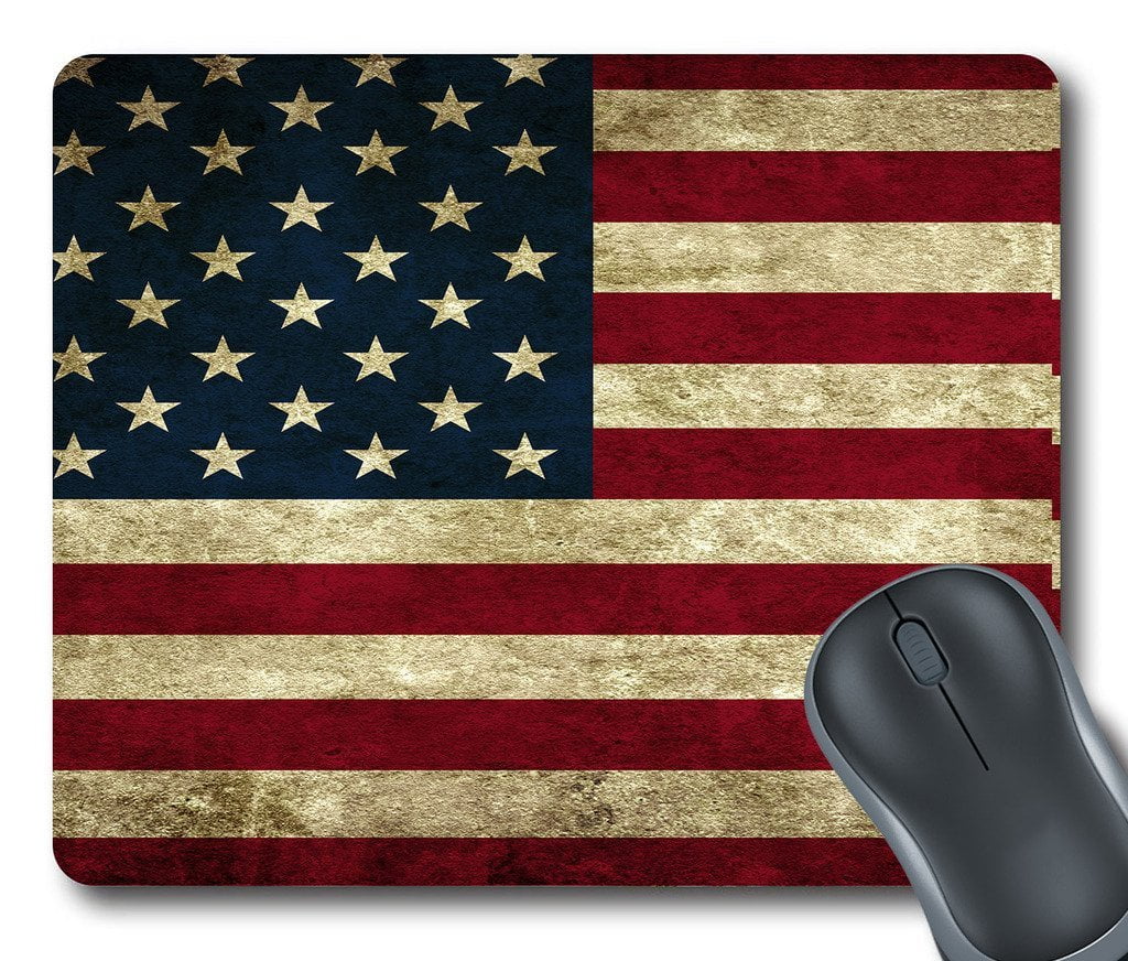 GCKG American Flag Mouse Pad Personalized Unique Rectangle Gaming