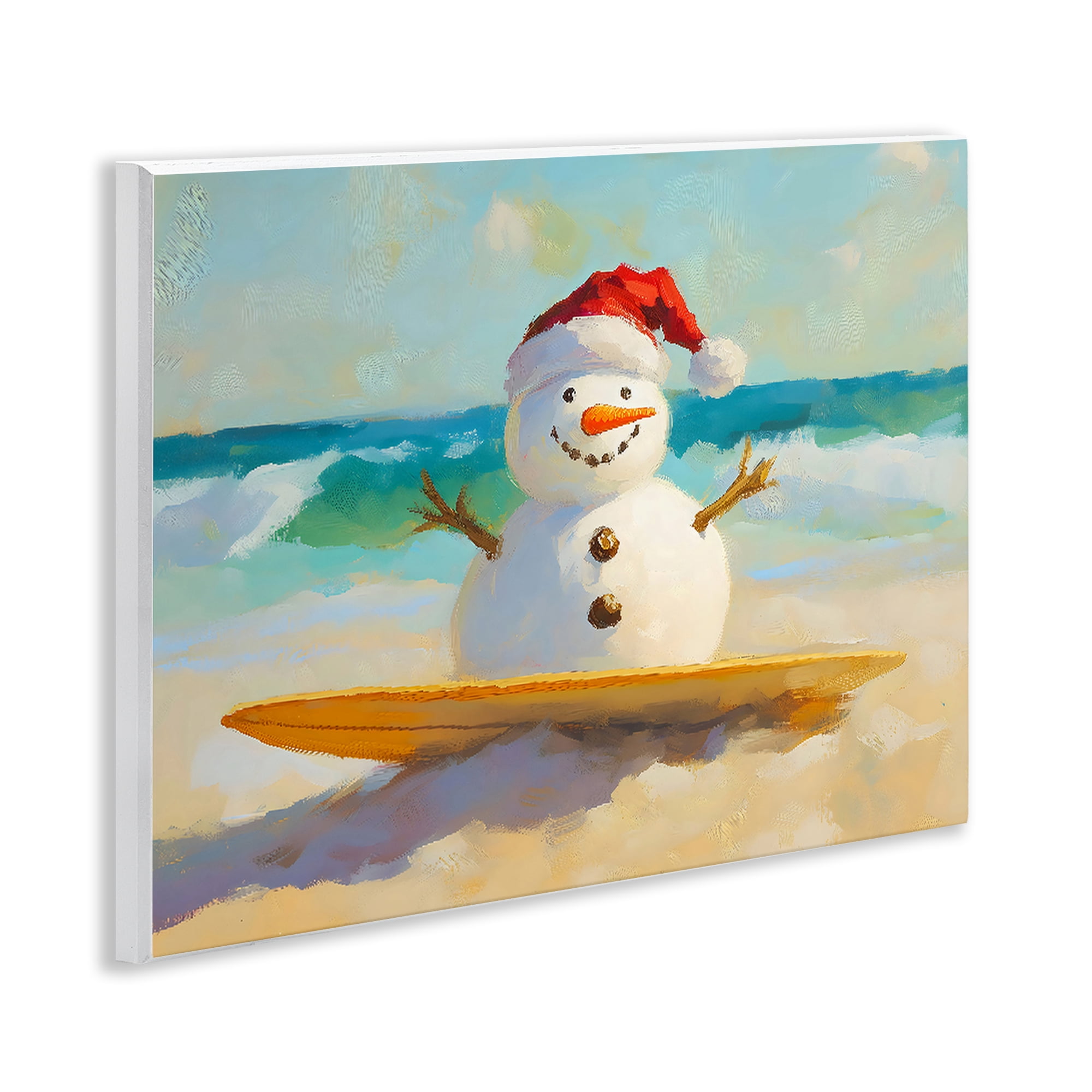 Stupell Industries Surfer Snowman on Beach Wall Plaque Art, design by The Prints Vibe