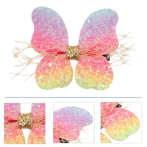 BESTYASH 2Pcs Hair Clips for Girls Photography Prop Sequin Bow in Multi Colored