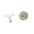 thumbnail image 6 of 2 Pieces Deer Head Statue Metal Wall Decor Hanging Sculpture Iron Material Living Room Bedroom Office Decoration, 6 of 8