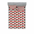 thumbnail image 2 of Ambesonne Modern Fitted Sheet & Pillow Sham Set, Retro Geometric Circle, Twin, Forest Green Salmon, 2 of 3
