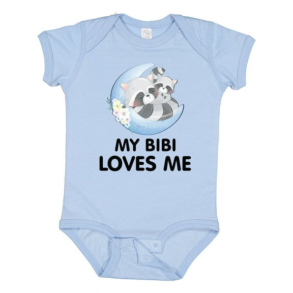 Inktastic Raccoon My Bibi Loves Me Boys or Girls Baby Bodysuit