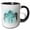 Black/White, variant on 3drose, Image of Abstract Black White and Turquoise Zebras, 11oz Magic Transforming Mug