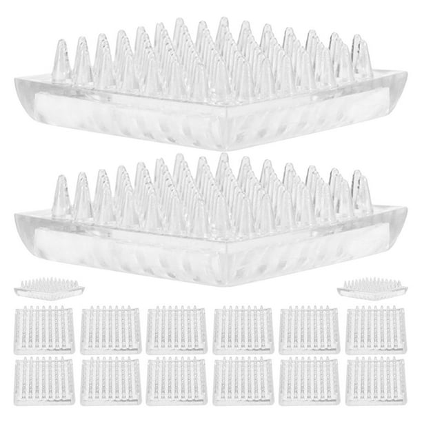 16 protectores de alfombra cuadrados: almohadillas antideslizantes transparentes con púas para muebles, protectores de suelo transparentes para mesas y sillas con púas.