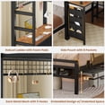 thumbnail image 3 of Bunk Bed with Desk for 2 People and Storage, LED Gaming Metal Loft Bed with Charging Station& Ladder & 13.4'' Guardrail, Space Saving Bed, Black& Brown, 3 of 11
