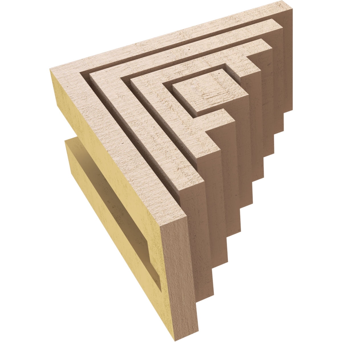 3"W x 6"D x 6"H Classic Landon Rough Cedar Woodgrain TimberThane Corbel, Primed Tan