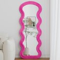 thumbnail image 6 of Flannel Full Length Wave rose Floor Mirror with Stand for Bedroom living room Hanging or Against The Wall, 6 of 8
