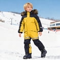 thumbnail image 5 of Gubotare Toddler Snow Suit Boy Baby Winter Snowsuit Toddler One Piece Insulated Hooded Jumpsuit Waterproof Windproof Winter Warm Overalls Snowboard Suits 4T 5T (Yellow,4-5 Years), 5 of 9