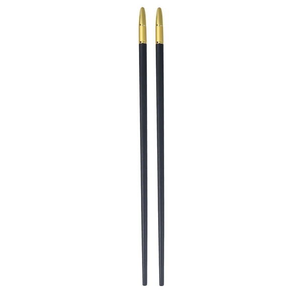 1 Pair Household High Grade High Temperature Resistant Silver Ion Antibacterial Chopsticks (Black + Golden)