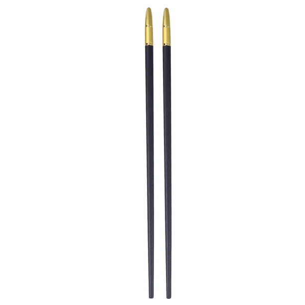 par de palillos chinos antibacterianos de iones de plata resistentes a altas temperaturas para uso doméstico (negros y dorados)