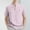 Pink, variant on Coorders George Men's Button Stand Collar Blouse Top with Pocket, Casual Short Sleeve Front Shirt for Men, Pink, S