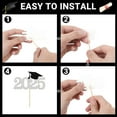 thumbnail image 2 of 48 PCS Graduation Cupcake Toppers 2025, 6 Style Black and Gold Graduation Cake Toppers, Glitter Design Class of 2025 Toppers Grad Cupcake Picks, Disposable 2025 Graduation Decorations, 2 of 10