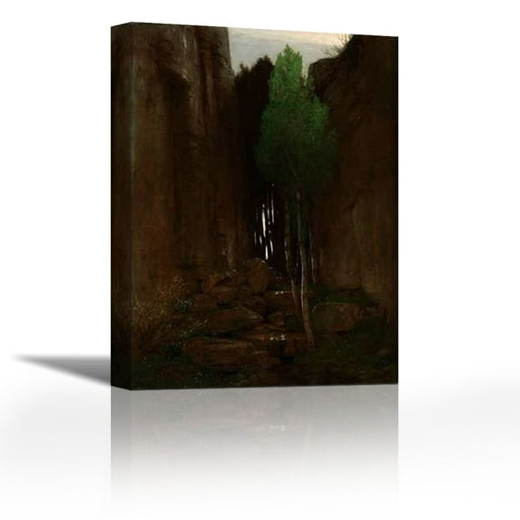 Quell in einer Felsschlucht (Spring in a Narrow Gorge) - Contemporary Fine Art Giclee on Canvas Gallery Wrap - wall décor - Art painting - 15 x 22 Inch - Ready to Hang