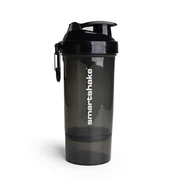 Smartshake O2GO ONE Botella Coctelera de Proteínas de Plástico 800 ml | 27 oz - Tapa roscada a prueba de fugas - Sin BPA - Unisex - Negro