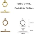 thumbnail image 2 of 90 Sets 3 Color Bracelet Toggle Clasps Tibetan Antique Round Jewelry Clasp for Necklace Bracelet Jewelry Making, 2 of 7